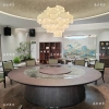 Zhangjiagang International Banquet Center private room electric dining tables and chairs, hotel reception electric large round tables, club solid wood dining tables details Picture